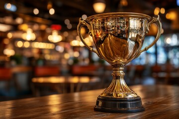 Trophy on a Dark Background Symbolizing Achievement Success and Recognition in Competitive Fields