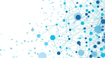 abstract line and dot background for presentation on a white and blue color