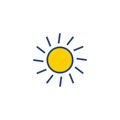 Sun icon vector. Brightness Icon vector