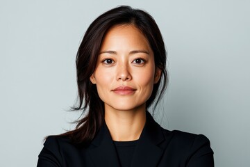 Fototapeta premium Asian Businesswoman In A Studio Shoot, White Background, Professional And Polished