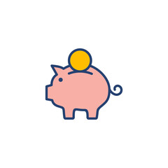 Piggy bank icon vector. piggy money icon