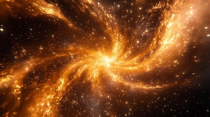Obraz premium Golden Spiral Galaxy