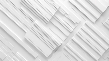 Obraz premium Abstract white geometric background with intersecting lines and planes.