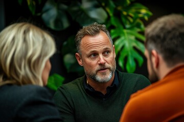 Fototapeta premium Businesspeople Discussing Ideas In A Modern Office, Collaboration At Its Best