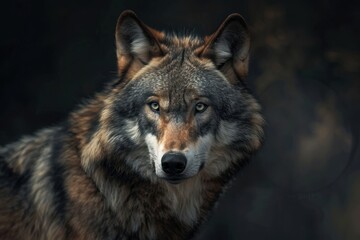 Obraz premium Wolf Animal on Dark Background