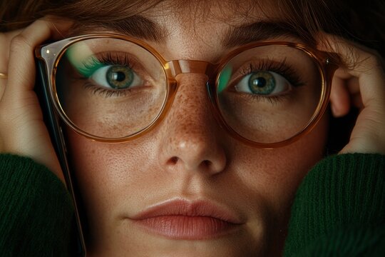 Businesswoman Multitasking--Talking On The Phone While Working On A Digital Device