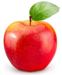 Fresh Red Japanese Apple isolated on white background, Red Apple on white background, With clipping path.