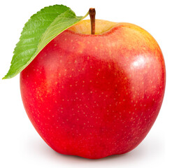 Fresh Red Japanese Apple isolated on white background, Red Apple on white background, With clipping path.