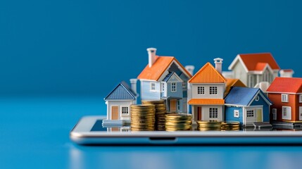 Real estate investment portfolio on a tablet, showing property values and financial returns