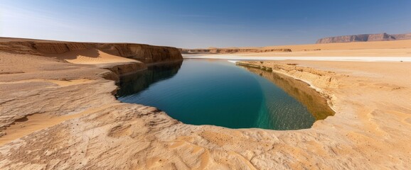 Tranquil Siwa Oasis scenery, copy space, natural lighting