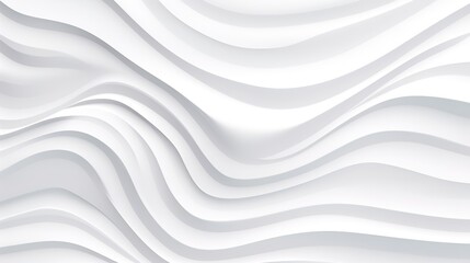 Obraz premium Abstract white wavy background with 3D effect.