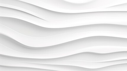 Obraz premium Abstract white wavy background with 3D effect.