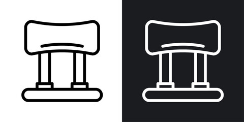 Car headrest vector icon set in black and white color.