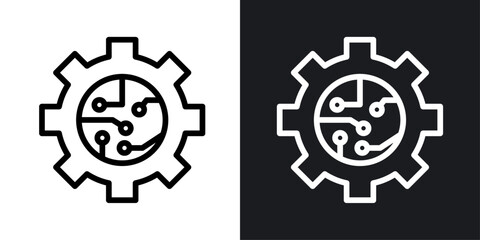 Etl vector icon set in black and white color.