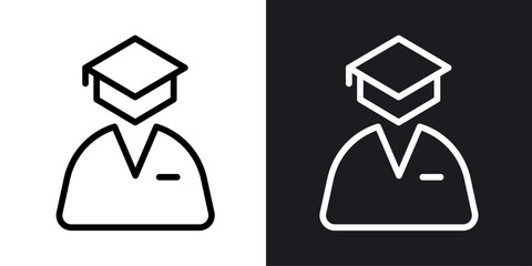 Graduated vector icon set in black and white color.