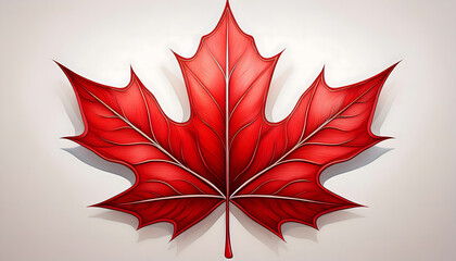 Bright red maple leaf isolated against a white background surrounded by vibrant autumn colors of orange, yellow, and brown, capturing the essence of a colorful fall season