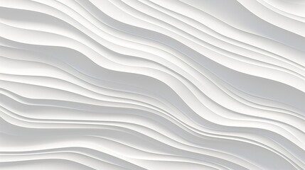 Abstract white wavy background with a 3D effect.