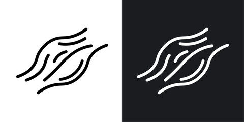 Muscle fiber vector icon set in black and white color.