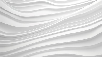 Obraz premium Abstract white wavy background with smooth curved lines.