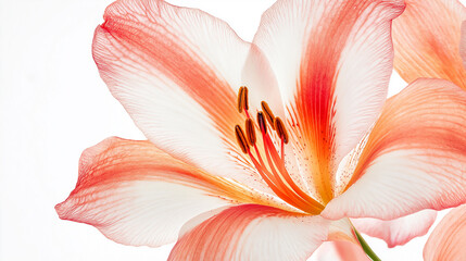 Close-Up of Pink and White Lily Flower

