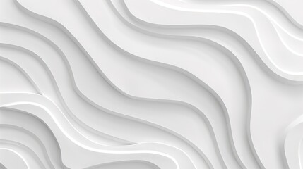 Obraz premium Abstract white wavy background with smooth curves.