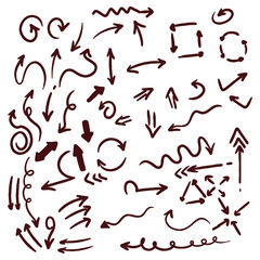 SET OF ARROW DOODLE HAND DRAWN ILLUSTRATION