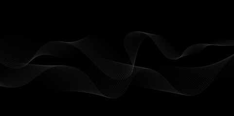 Abstract white wavy lines Digital frequency track equalizer background. Curved wave smooth stripe seamless pattern. Wave lines created using blend tool. graphic design template banner business wave.