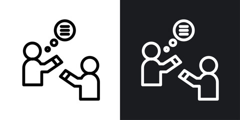 Whisper vector icon set in black and white color.