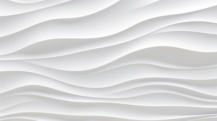 Abstract white wavy background with smooth curves and shadows.