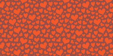 Love heart seamless pattern illustration. Cute romantic hearts background print. Valentine's day holiday backdrop texture, romantic wedding design.