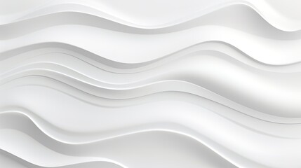 Fototapeta premium Abstract white wavy background with smooth flowing lines.