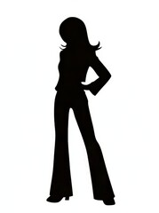 Fototapeta premium Silhouette of a confident woman in stylish attire posing confidently.