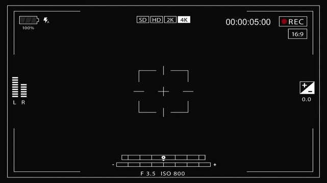 Camera Digital Viewfinder Recording Preview Screen, Camera viewfinder. Viewfinder camera recording.
 Camera recording screen overlay black background, Illustrated frame of the video camera screen.