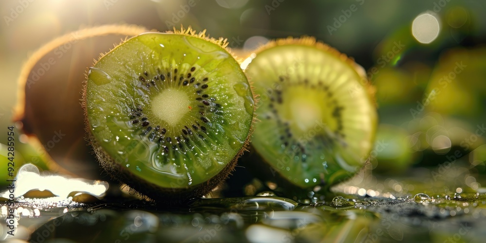 Canvas Prints Fresh Kiwi fruit with selective focus