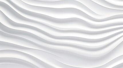 Obraz premium Abstract white wavy background with soft curves and shadows.