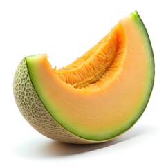 slice of melon on white background