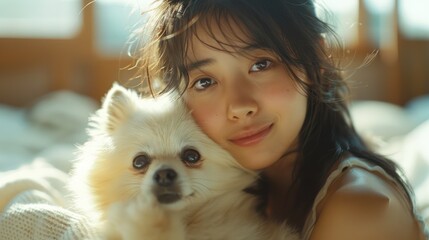 Smiling Woman with her Dog