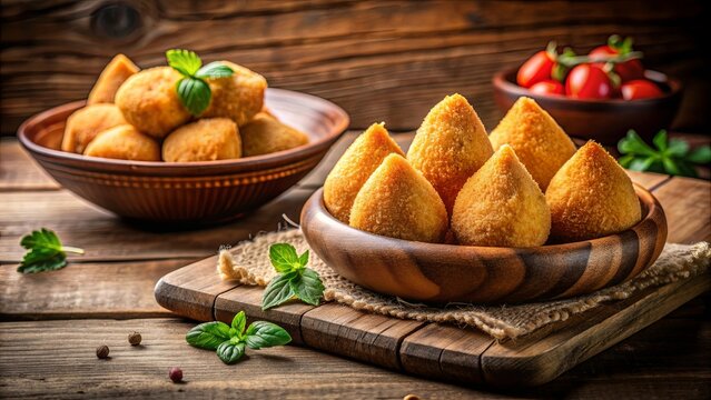 Traditional Brazilian coxinhas snack on a background, Brazilian, coxinhas, food, snack, traditional, fried, chicken, appetizer