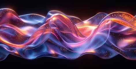 Abstract Glowing Waves with Sparkle