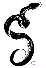 巳年, 巳, 年賀状, 蛇, 2025, 筆, 筆書き, ベクター, ヘビ, お正月, 筆文字, シルエット, ビジネス, イラスト