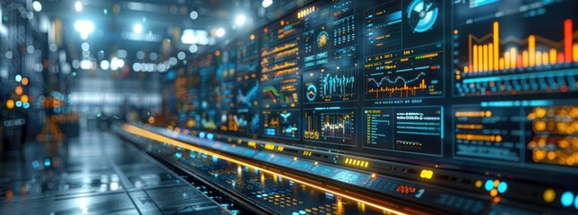 Fototapeta premium Futuristic Data Center with Advanced Technology