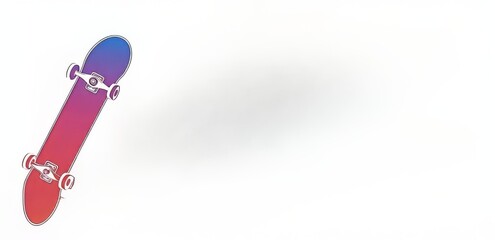 Vibrant skateboard design with a gradient color scheme.