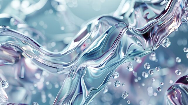 A series of abstract illustrations combining the sleekness of bionics with the fluidity of water