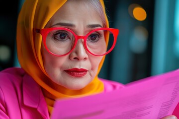 Malaysian Woman Explaining A Document, Professional And Clear