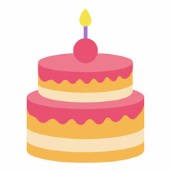 birthday cake with candles isolated on white, birthday cake vector illustration, food vector art, birthday cake with candles silhouette,  cake vector icon, cake cartoon line art, eps