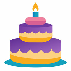 birthday cake with candles isolated on white, birthday cake vector illustration, food vector art, birthday cake with candles silhouette,  cake vector icon, cake cartoon line art, eps