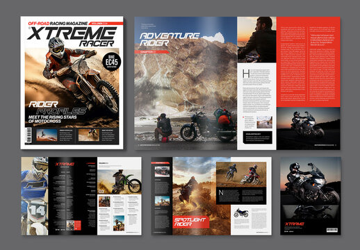 Extreme Sports Motocross Magazine Template