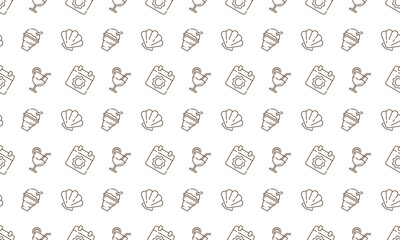 Seamless summer icon pattern background