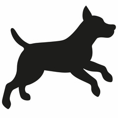 black dog isolated on white, dog vector illustration, animal vector art, dog silhouette, dog vector icon, dog jumping cartoon line art, eps