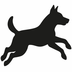 black dog isolated on white, dog vector illustration, animal vector art, dog silhouette, dog vector icon, dog jumping cartoon line art, eps